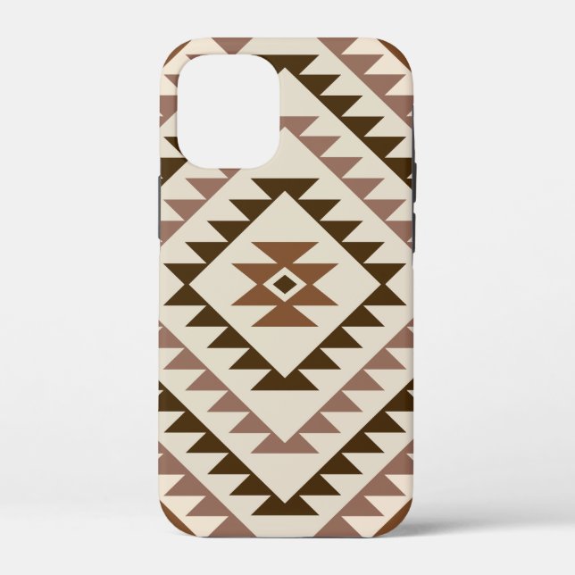Aztec Diamond Motif Design Browns+Cream Case-Mate iPhone Case (Back)