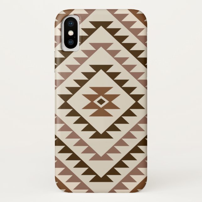 Aztec Diamond Motif Design Browns+Cream Case-Mate iPhone Case (Back)