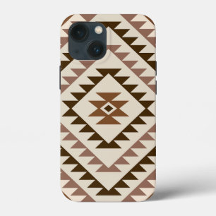 Aztec Diamond Motif Design Browns+Cream iPhone 13 Mini Case