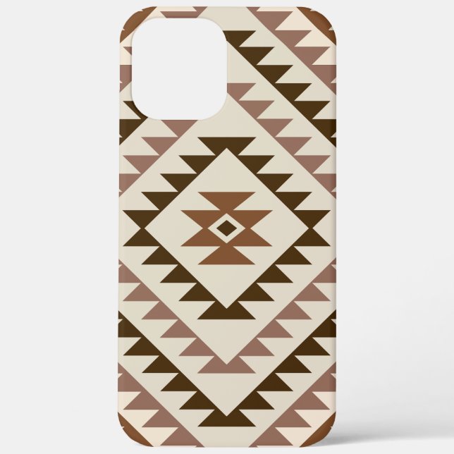 Aztec Diamond Motif Design Browns+Cream Case-Mate iPhone Case (Back)