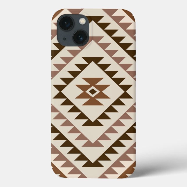 Aztec Diamond Motif Design Browns+Cream Case-Mate iPhone Case (Back)