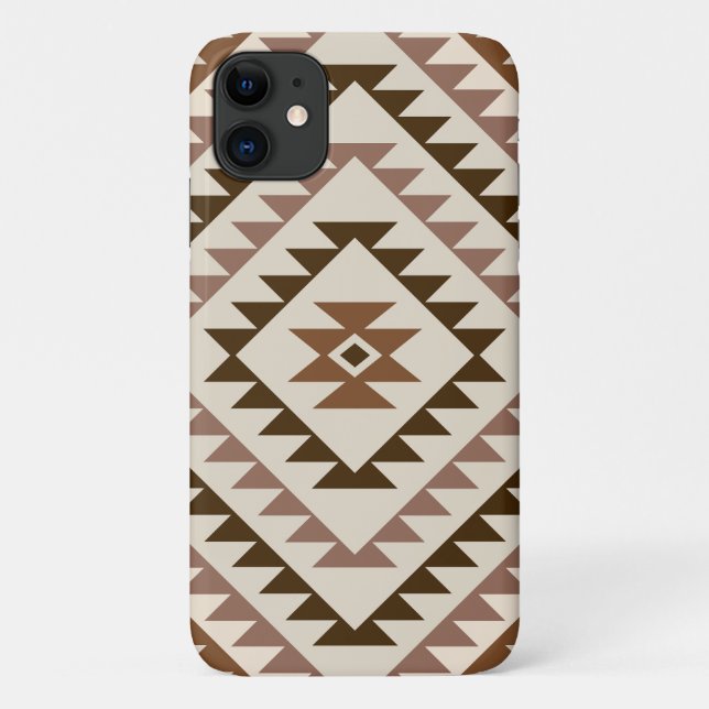 Aztec Diamond Motif Design Browns+Cream Case-Mate iPhone Case (Back)