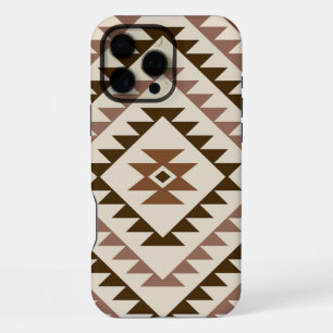 Aztec Diamond Motif Design Browns+Cream iPhone 16 Pro Max Case