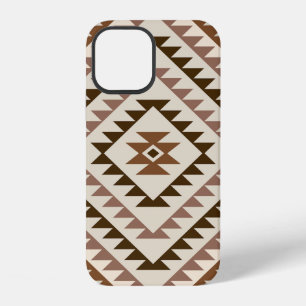 Aztec Diamond Motif Design Browns+Cream iPhone 12 Case