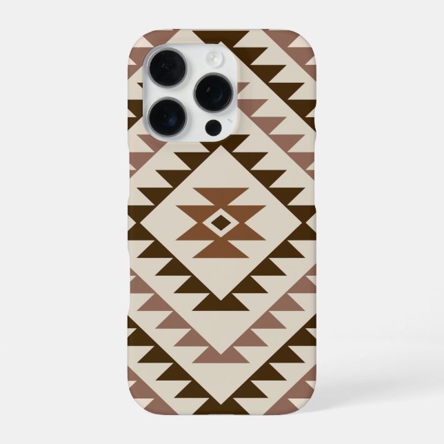 Aztec Diamond Motif Design Browns+Cream iPhone Case (Back)