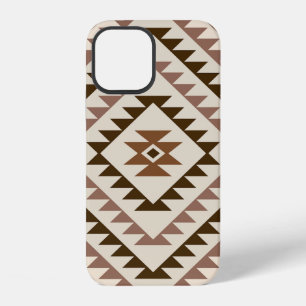 Aztec Diamond Motif Design Browns+Cream iPhone 12 Case