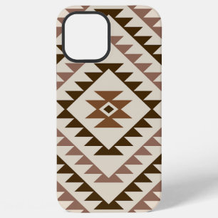 Aztec Diamond Motif Design Browns+Cream iPhone 12 Pro Max Case