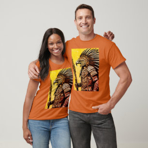 Aztec Eagle Warrior T-Shirt - Intricate Tattoo 