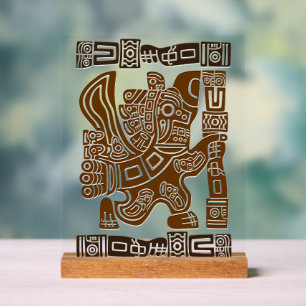 Aztec Eagle Warrior Tribal Ancient Art Acrylic Sign