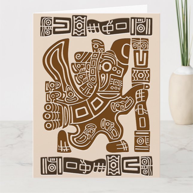 Aztec Eagle Warrior Tribal Ancient Art Card (Front)