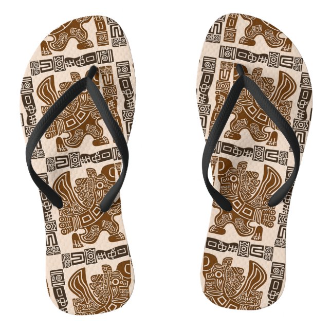 Aztec Eagle Warrior Tribal Ancient Art Jandals (Footbed)