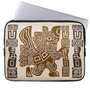 Aztec Eagle Warrior Tribal Ancient Art Laptop Sleeve