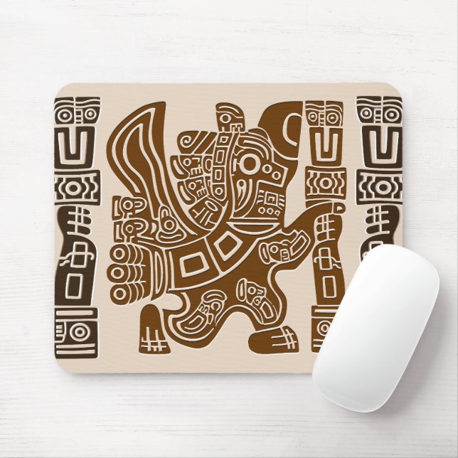 Aztec Eagle Warrior Tribal Ancient Art Mouse Pad (With Mouse)