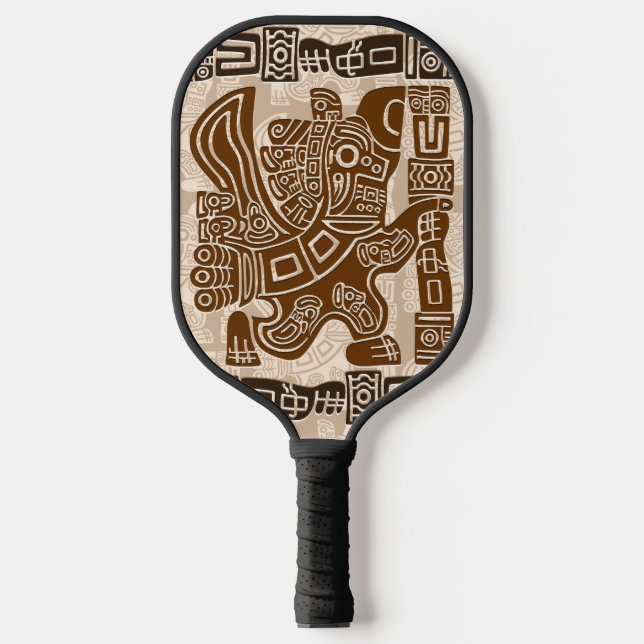 Aztec Eagle Warrior Tribal Ancient Art Pickleball Paddle (Front)