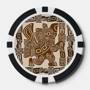 Aztec Eagle Warrior Tribal Ancient Art Poker Chips
