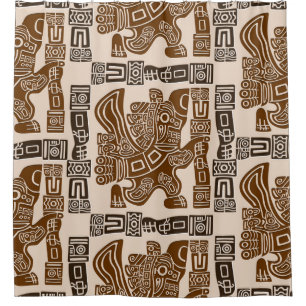 Aztec Eagle Warrior Tribal Ancient Art Shower Curtain