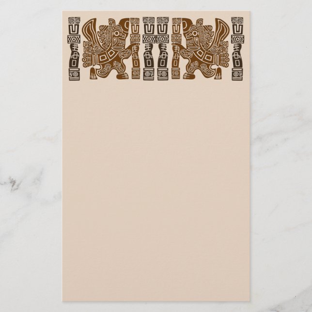 Aztec Eagle Warrior Tribal Ancient Art Stationery (Front)