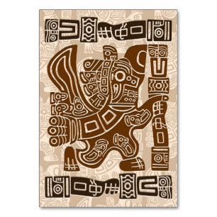 Aztec Eagle Warrior Tribal Ancient Art Table Number