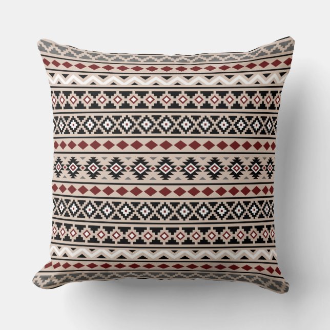 Aztec Essence II Ptn Black White Grey Red Sand Cushion (Front)