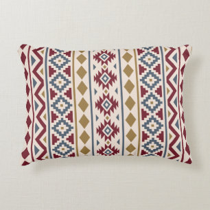 Aztec Essence III (V) Ptn Red Blue Gold Cream Decorative Cushion