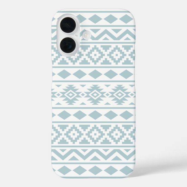 Aztec Essence Ptn III Duck Egg Blue on White Case-Mate iPhone Case (Back)