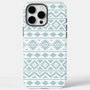 Aztec Essence Ptn III Duck Egg Blue on White iPhone 16 Pro Max Case