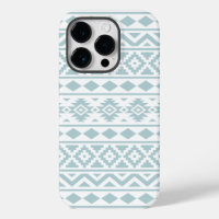 Aztec Essence Ptn III Duck Egg Blue on White