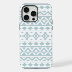 Aztec Essence Ptn III Duck Egg Blue on White iPhone 15 Pro Max Case