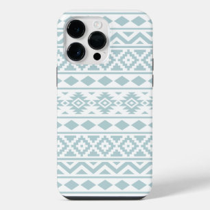 Aztec Essence Ptn III Duck Egg Blue on White iPhone 14 Pro Max Case
