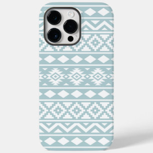 Aztec Essence Ptn III White on Duck Egg Blue Case-Mate iPhone 14 Pro Max Case