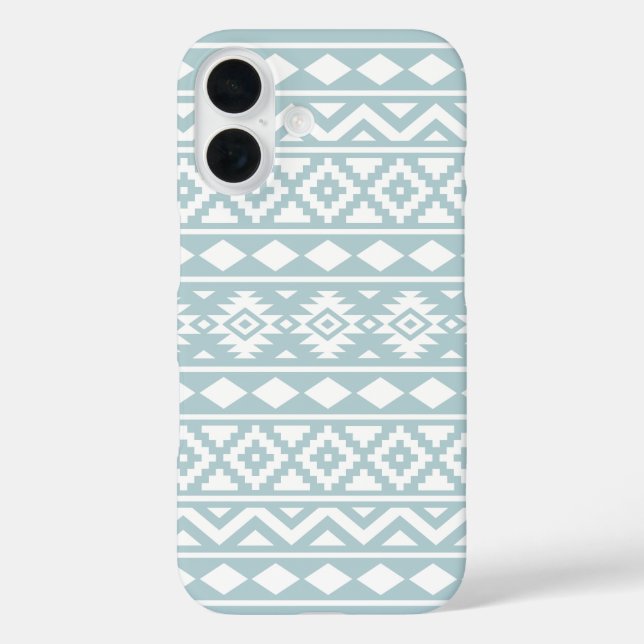 Aztec Essence Ptn III White on Duck Egg Blue Case-Mate iPhone Case (Back)