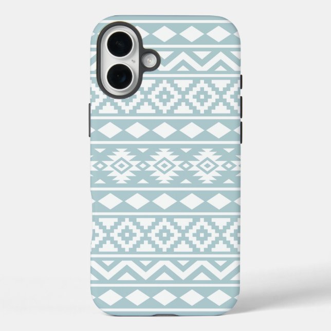 Aztec Essence Ptn III White on Duck Egg Blue Case-Mate iPhone Case (Back)