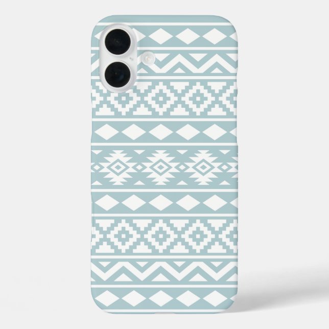 Aztec Essence Ptn III White on Duck Egg Blue Case-Mate iPhone Case (Back)
