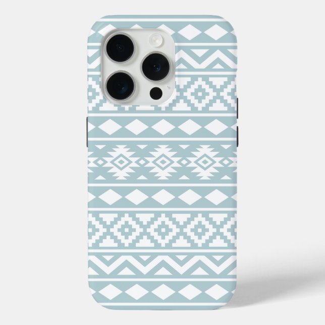 Aztec Essence Ptn III White on Duck Egg Blue Case-Mate iPhone Case (Back)