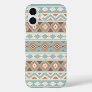 Aztec Essence Ptn IIIb Blue Cream Terracottas iPhone 16 Plus Case