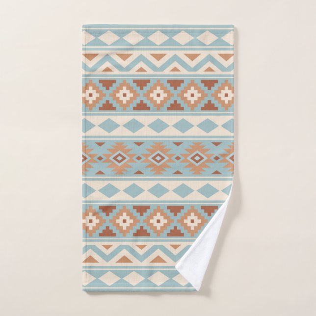Aztec Essence Ptn IIIb Blue Cream Terracottas Hand Towel (Hand Towel)
