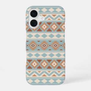 Aztec Essence Ptn IIIb Blue Cream Terracottas iPhone 16 Case
