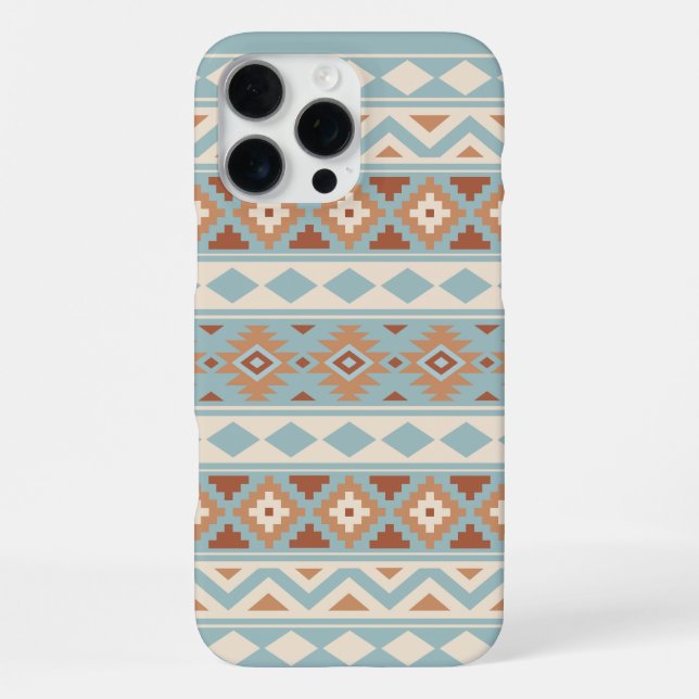 Aztec Essence Ptn IIIb Blue Cream Terracottas iPhone Case (Back)