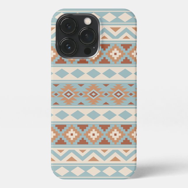Aztec Essence Ptn IIIb Blue Cream Terracottas iPhone Case (Back)