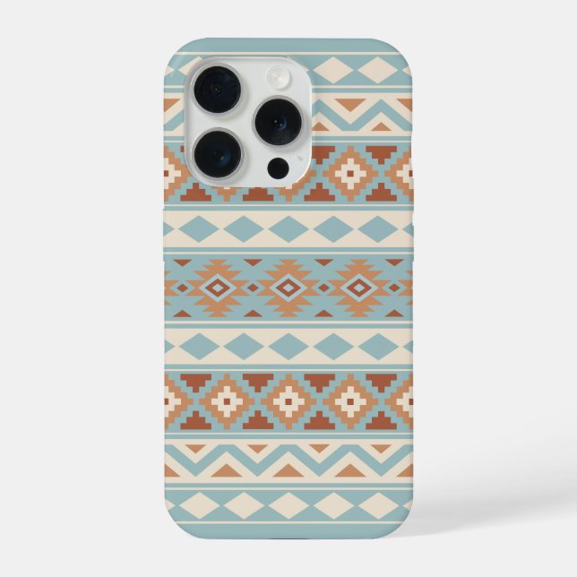 Aztec Essence Ptn IIIb Blue Cream Terracottas iPhone Case (Back)