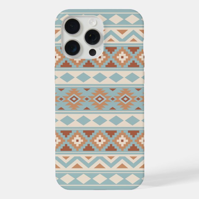 Aztec Essence Ptn IIIb Blue Cream Terracottas iPhone Case (Back)