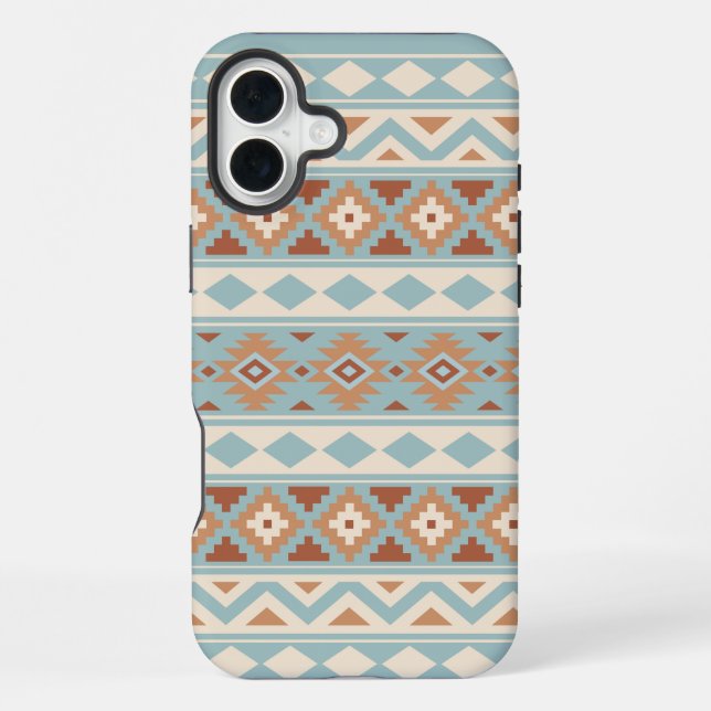 Aztec Essence Ptn IIIb Blue Cream Terracottas iPhone Case (Back)