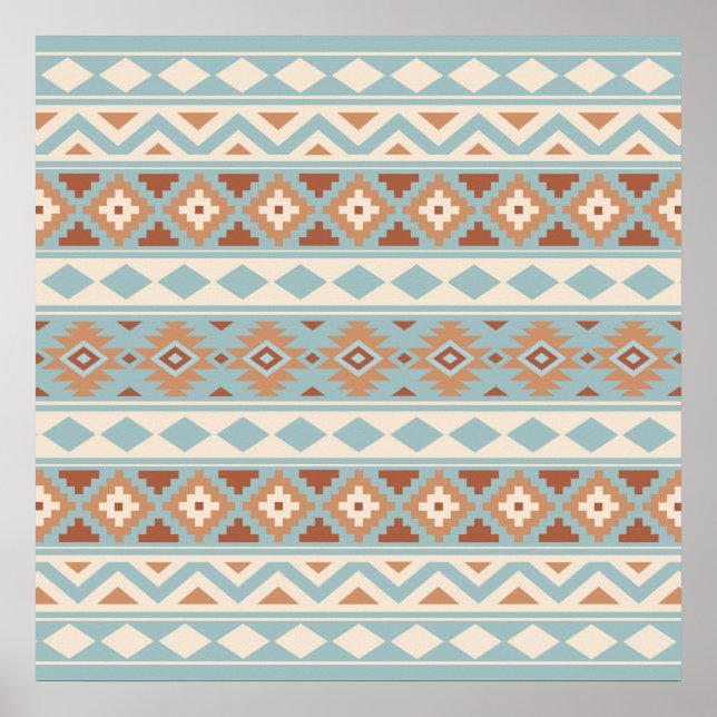 Aztec Essence Ptn IIIb Blue Cream Terracottas Poster (Front)