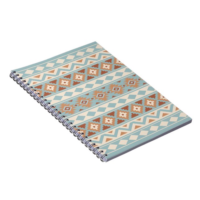 Aztec Essence Ptn IIIb Blue Cream Terracottas Spiral Notebook (Right Side)