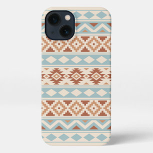 Aztec Essence Ptn IIIb Blue Terracottas Cream iPhone 13 Case