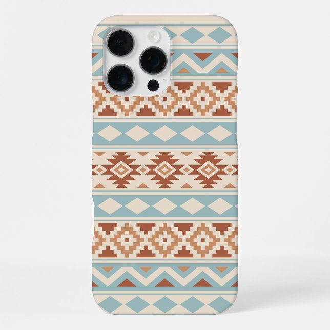 Aztec Essence Ptn IIIb Blue Terracottas Cream iPhone Case (Back)