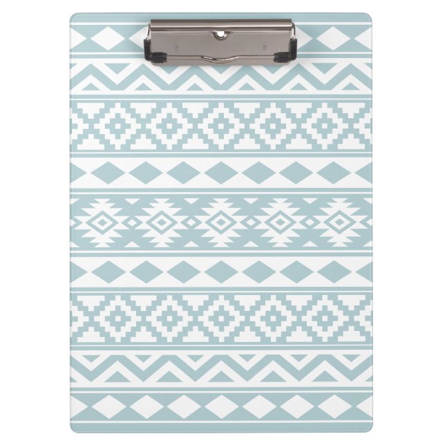 Aztec Essence Ptn IIIb Duck Egg Blue & White Clipboard (Front)