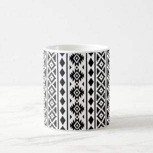 Aztec Essence Vertical Ptn II Black on White Coffee Mug