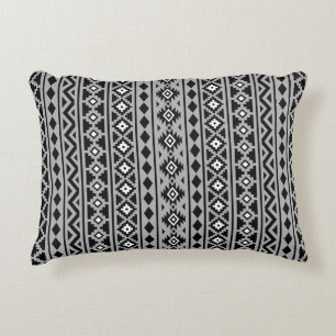 Aztec Essence Vertical Ptn II Black White Grey Decorative Cushion