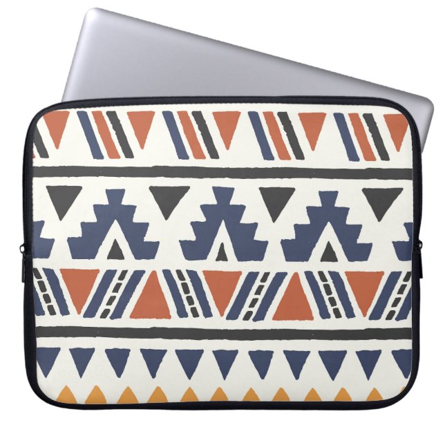 Aztec Ethnic: Hand Drawn Seamless Laptop Sleeve (Front)